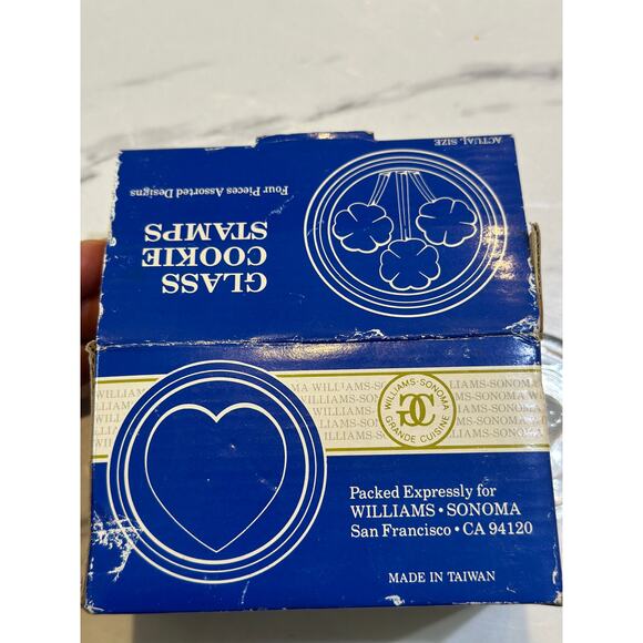 Vintage Williams Sonoma Glass Cookie Stamps - Pack of 4 - Picture 1 of 10